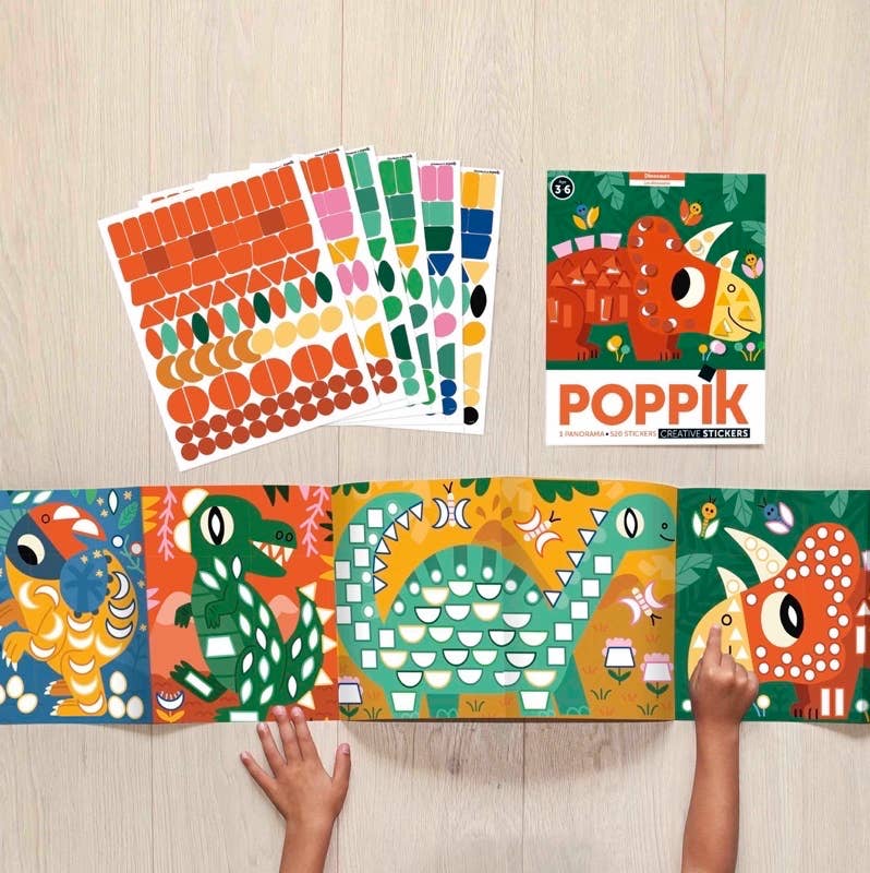 Dinosaurs - Montessori-inspired panoramic sticker poster
