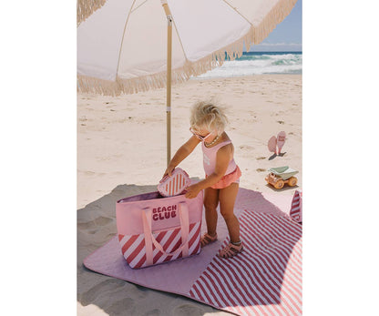 Bloom & Blush Striped Insulated Tote Bag