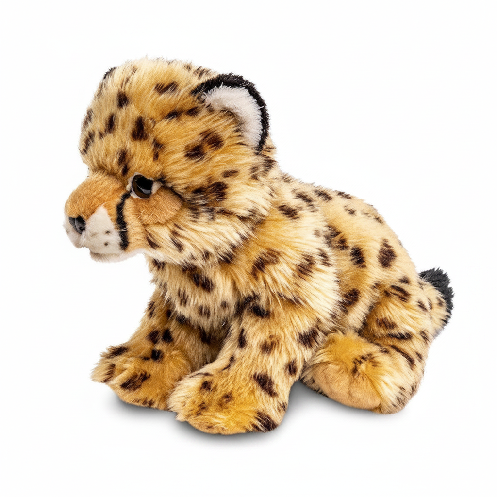 Small cheetah plush toy, sitting