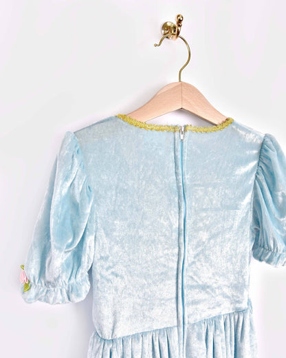 Light blue velvet princess dress size 122-128 cm 6-8 years