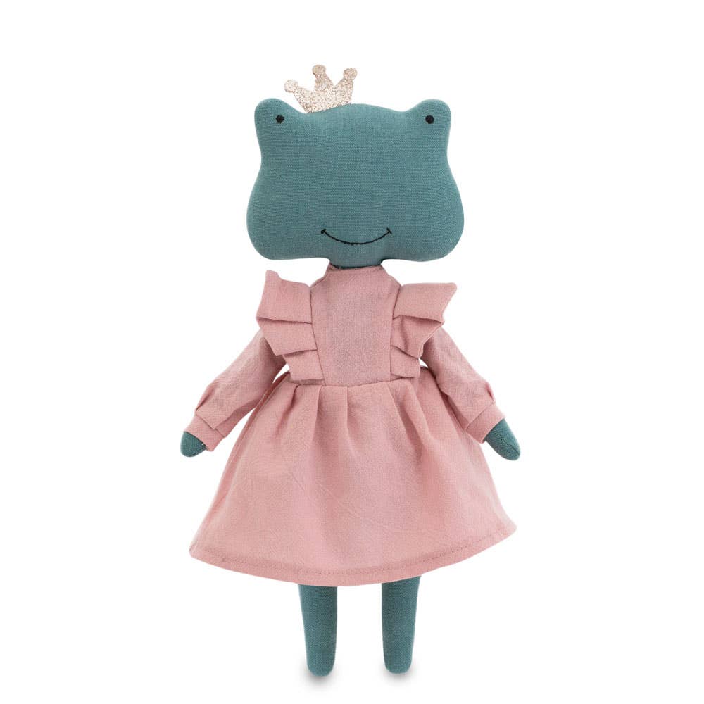 Fiona the Frog Cotton Plush Toy in Pink Dress - 29 cm - 0+