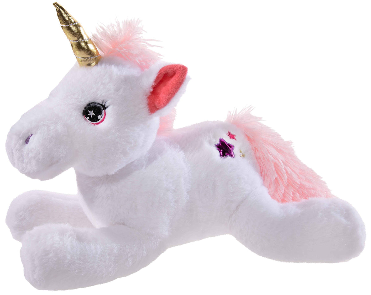 Peluche Licorne blanche couchée L - 40 cm — Heunec