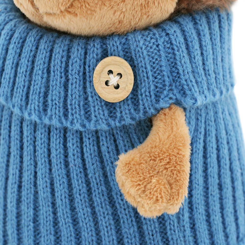 Prickle hedgehog plush toy with white and blue hat, 15 cm