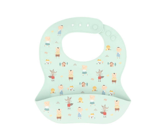 Bavoir en silicone Les Trois Petits Cochons