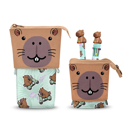 Trousse Cute + Stylo 10 Couleurs + Stylo Gel Oh My Pop! « Capybara »