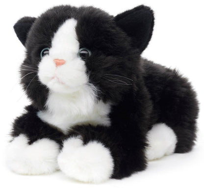 Sound Plush Cat Lying Down (Black and White)
