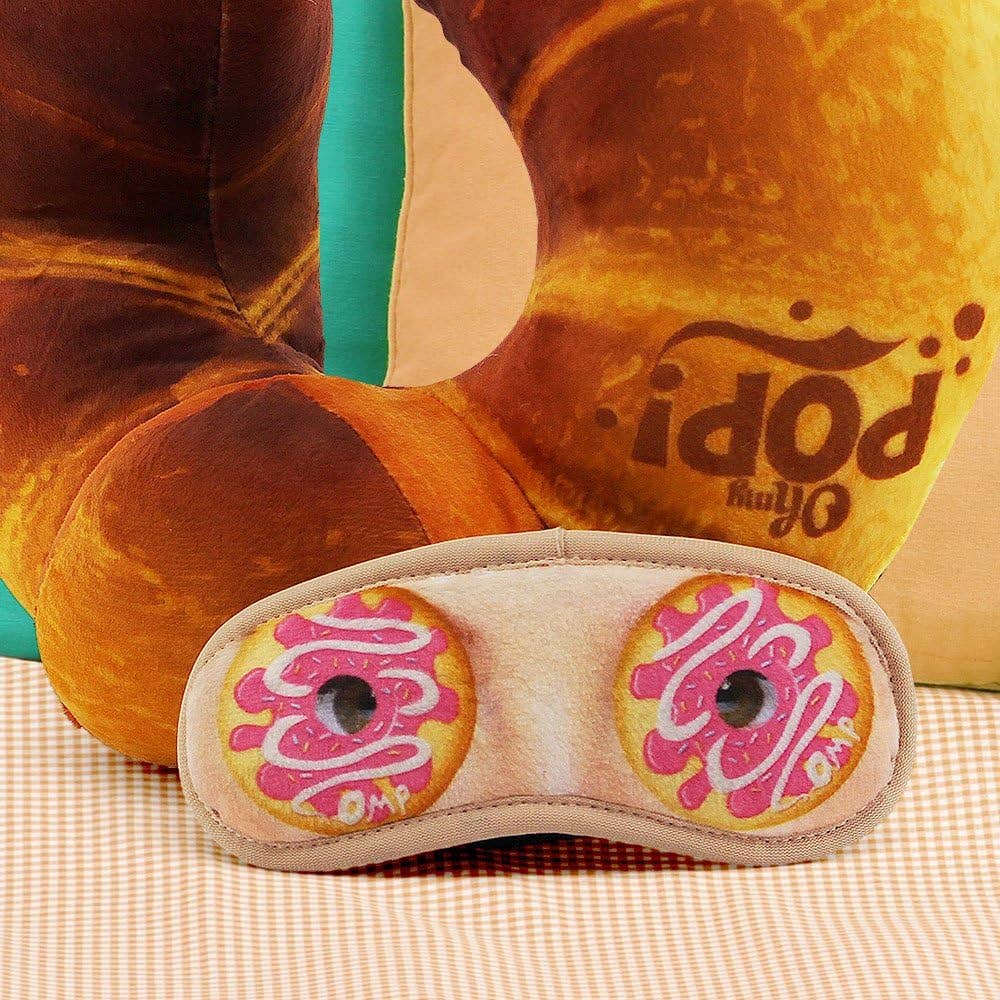 Coussin de Nuque et Masque de Sommeil Oh My Pop! « Croissant »