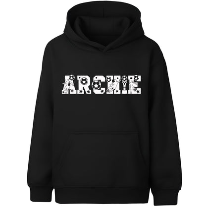 Fringoo football Sweat à capuche noir garçon Cotton Rich Soft Hooded Sweatshirt- football Alphabet noir