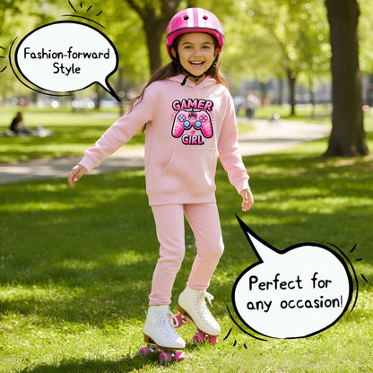 Sweat à capuche gymnastique – Fringoo gaming rose for Girls Cotton Rich Soft Hooded – gaming Pad rose