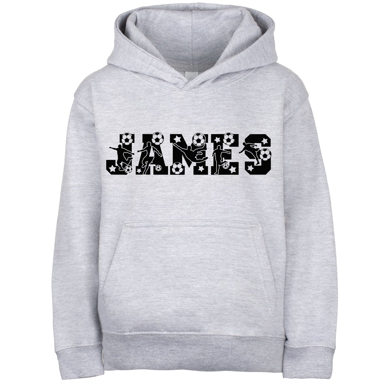 Sweat à capuche football – Fringoo football gris for Boys Cotton Rich Soft Hooded – football Alphabet gris