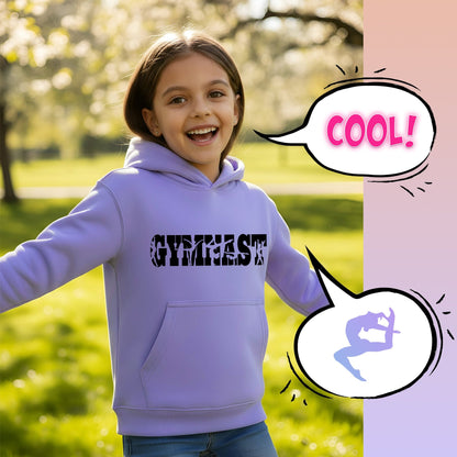 Fringoo Gymnastic Sweat à capuche for enfant Cotton Rich Soft Hooded Sweatshirt- Gymnast violet
