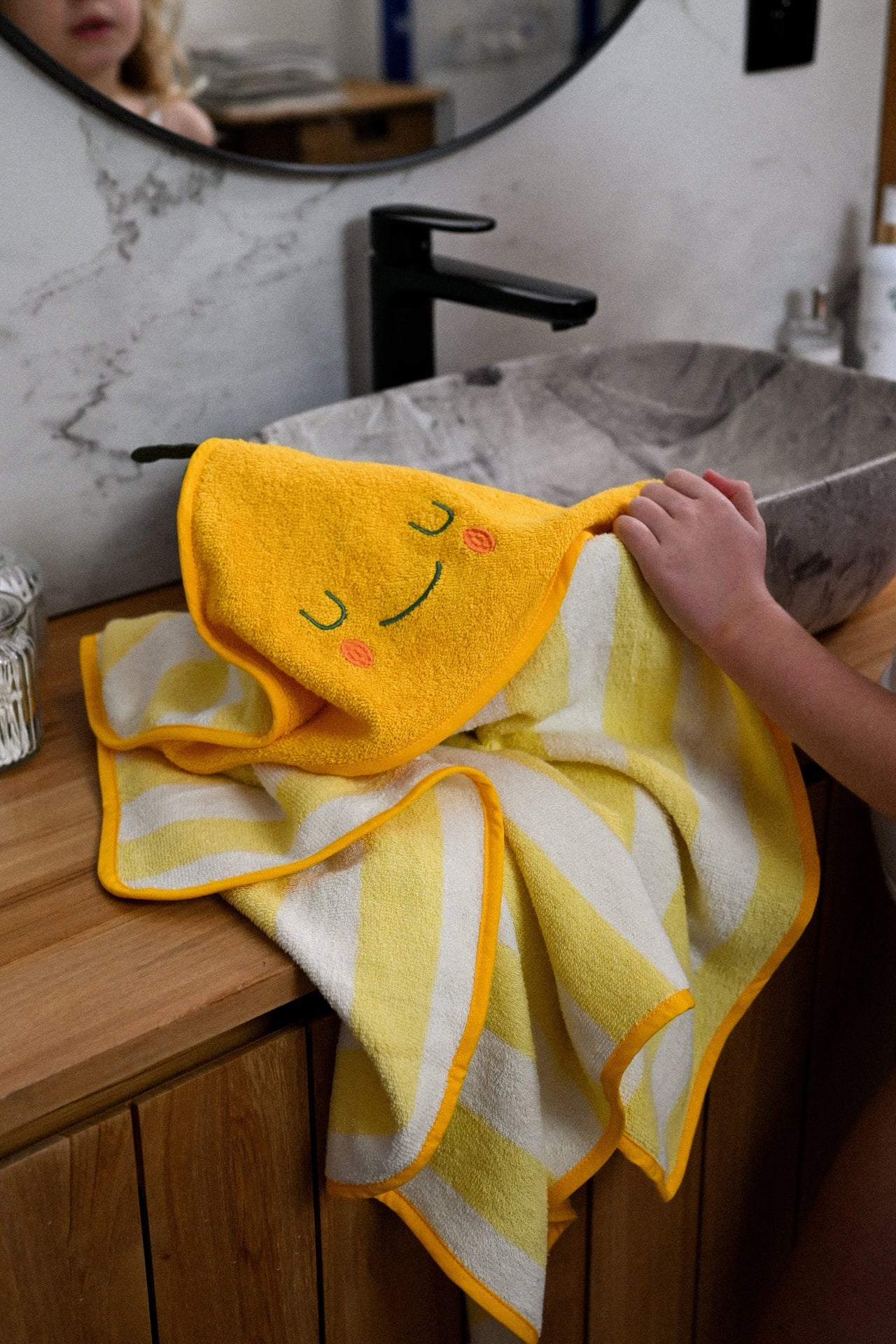 Serviette à capuche Lola Citron