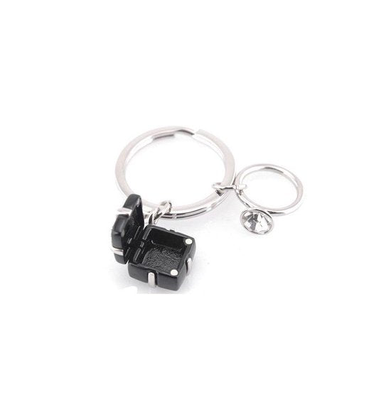 Black Engagement Keychain