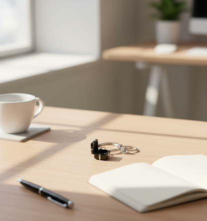 Black Engagement Keychain