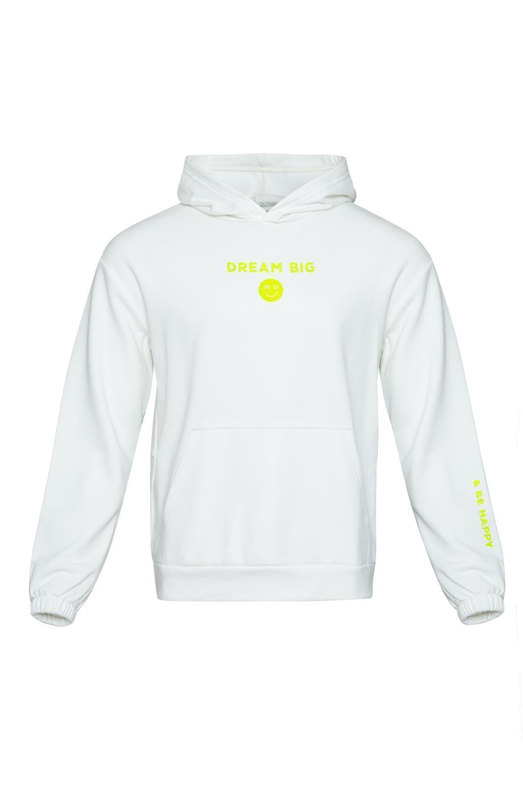 Sweat à capuche blanc unisexe – vue produit 5