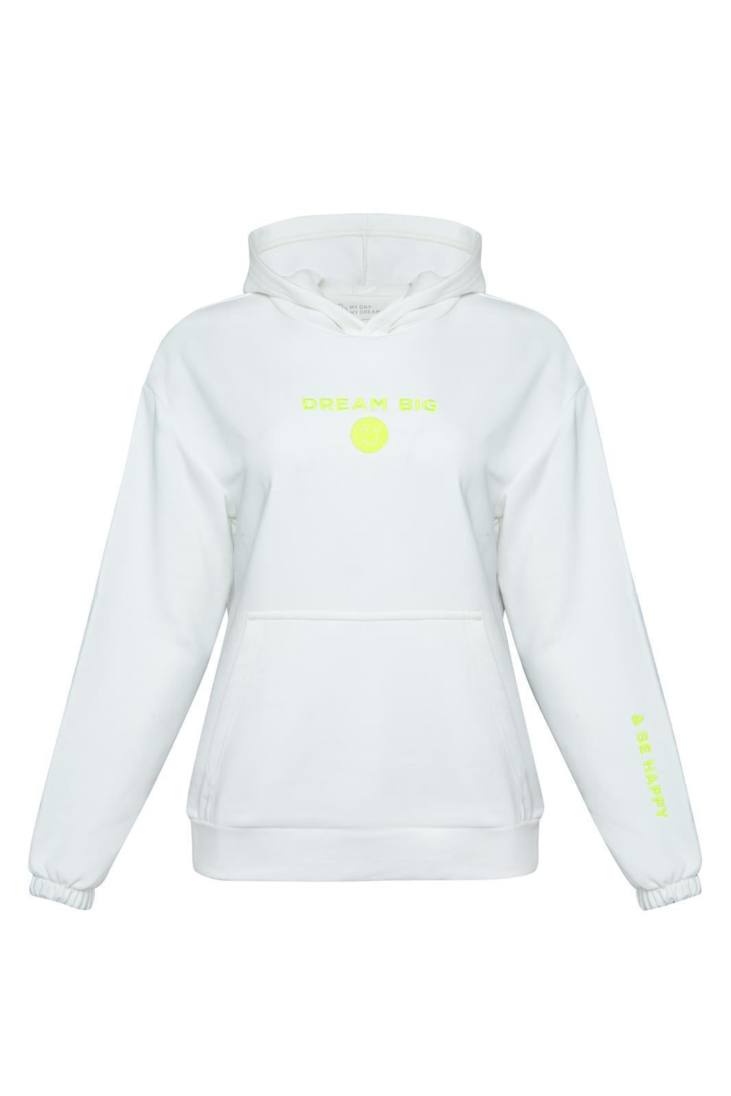 Sweat à capuche blanc unisexe – vue produit 8