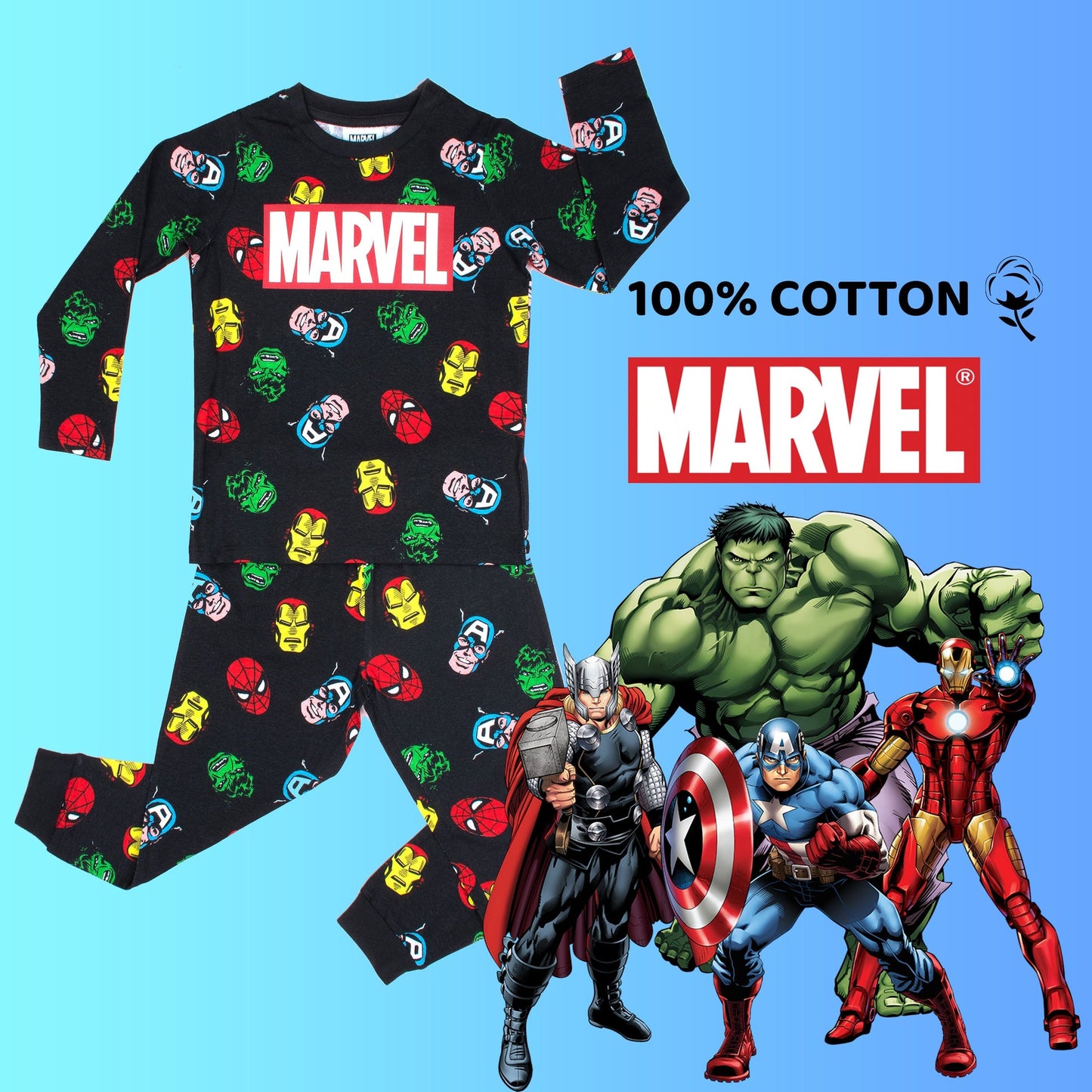 Marvel enfant Pyjama – noir