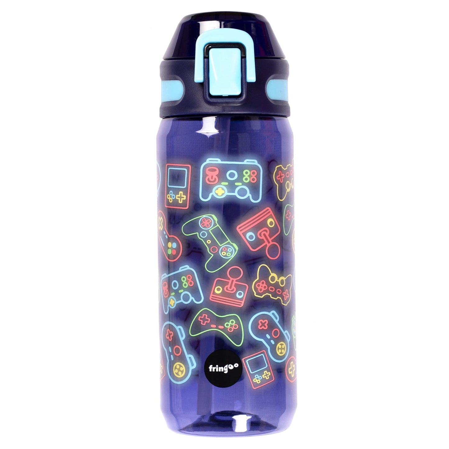 Gourde avec paille 600 ml – Neon gamer