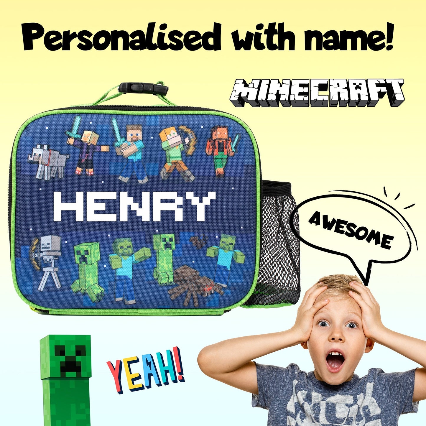 Sac repas – Minecraft bleu