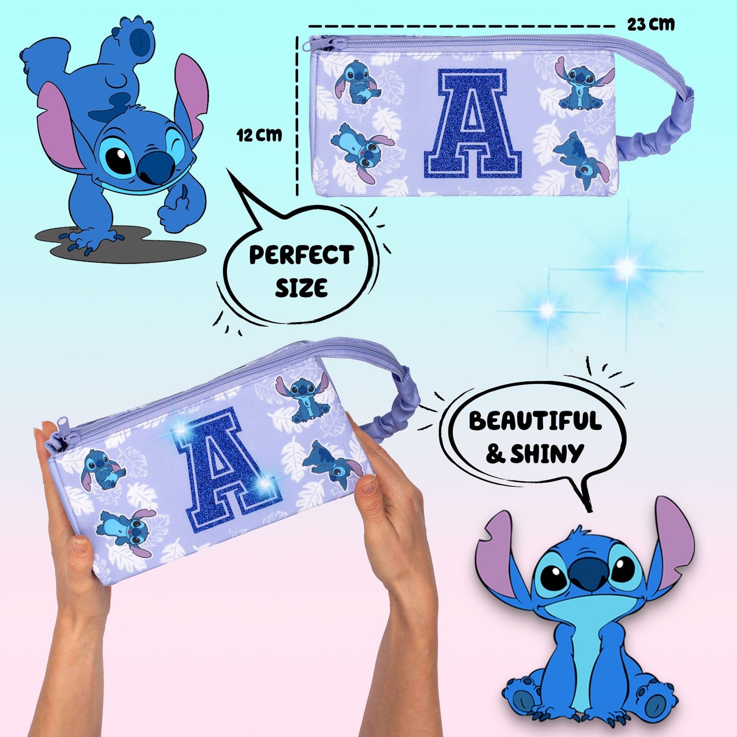 Stitch trousse de maquillage – pailleté Letter