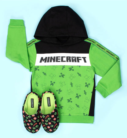 Minecraft Sweat à capuche – vert/noir