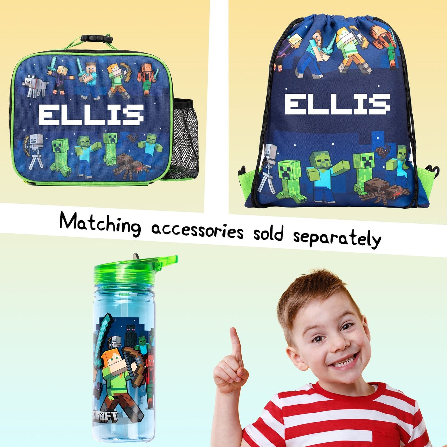 Official Minecraft Minecraft bleu Sac à cordon | enfant PE Sac