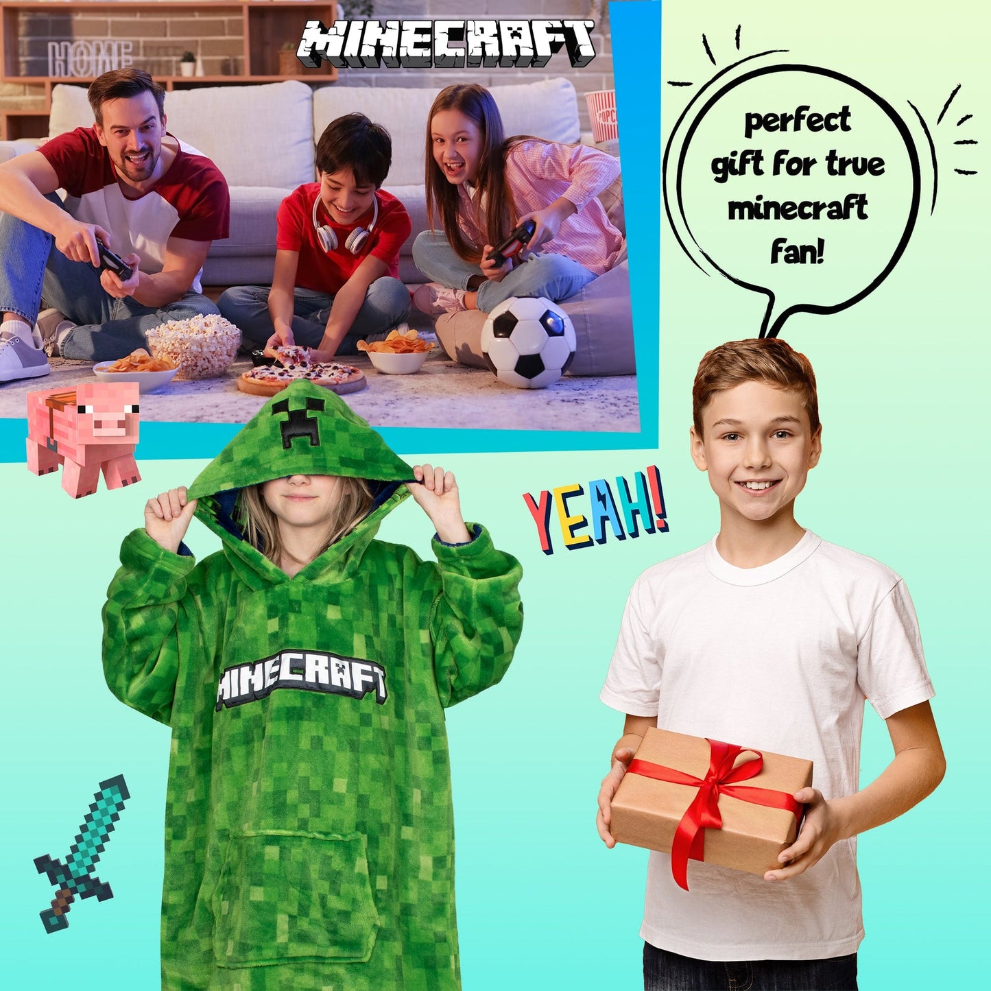 Minecraft Oversized Sweat à capuche Couverture