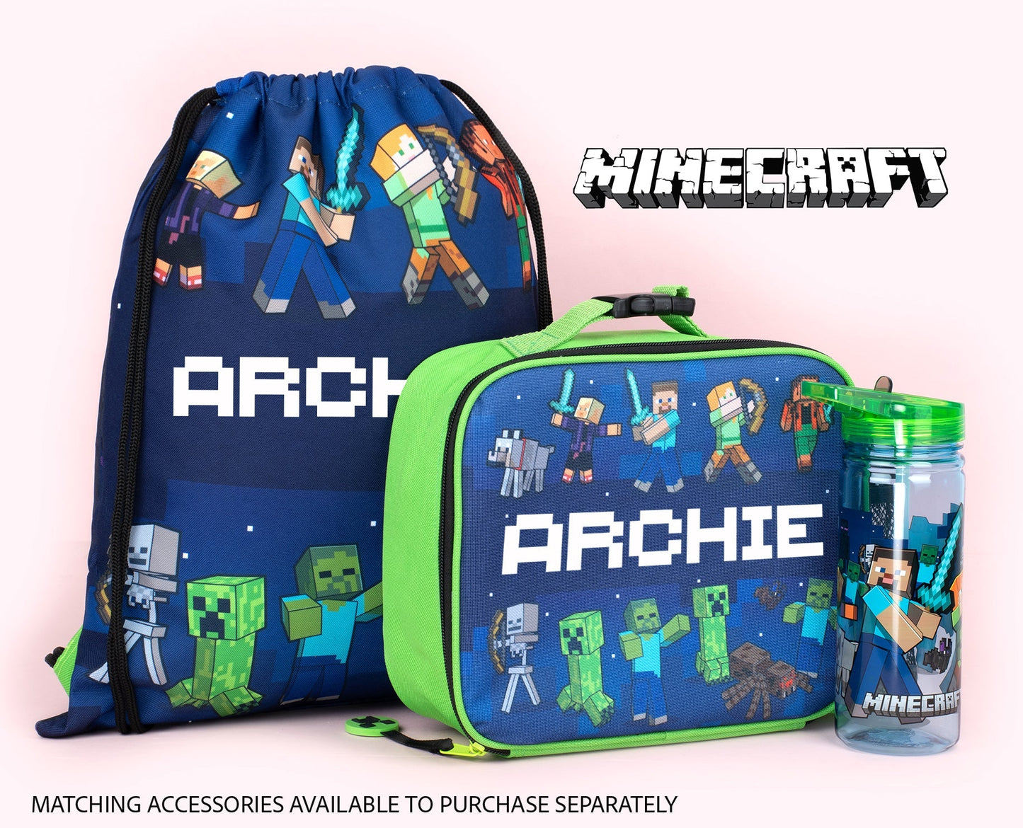 Official Minecraft Minecraft bleu Sac à cordon | enfant PE Sac