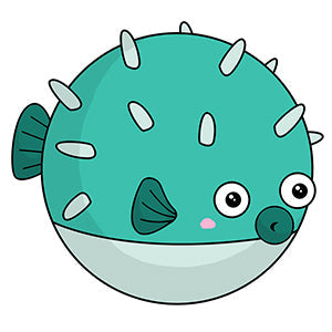 Peluche Mini Squishable – Poisson-Globe Turquoise