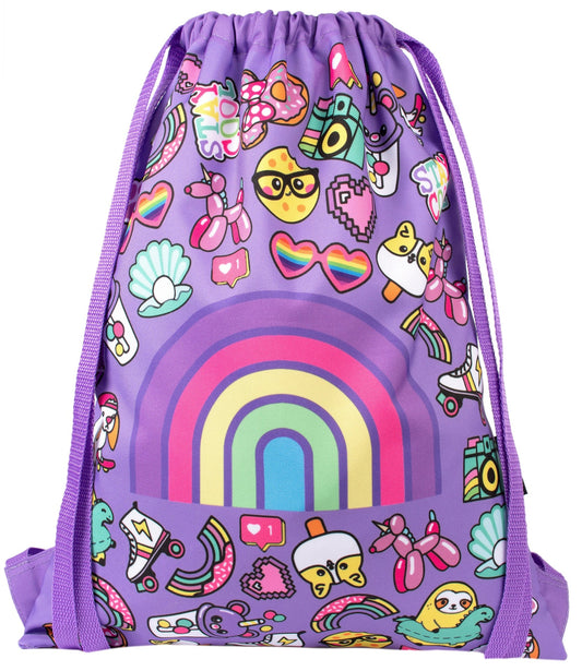 Sac à cordon avec bandoulière – arc-en-ciel Smile