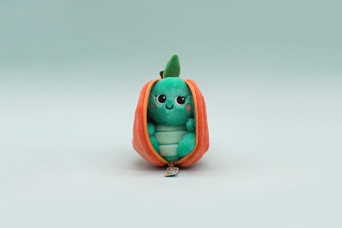 Peluche réversible Corvet la tortue/pêche – Flipetz – vue 3