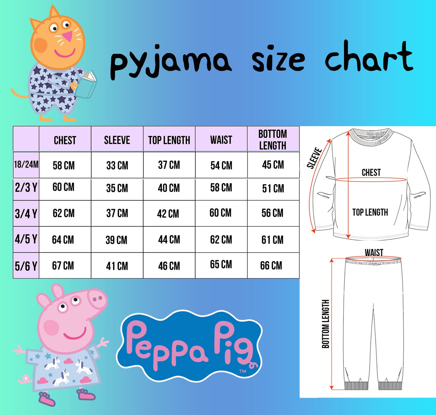 Peppa Pig Pyjamas – rose & violet
