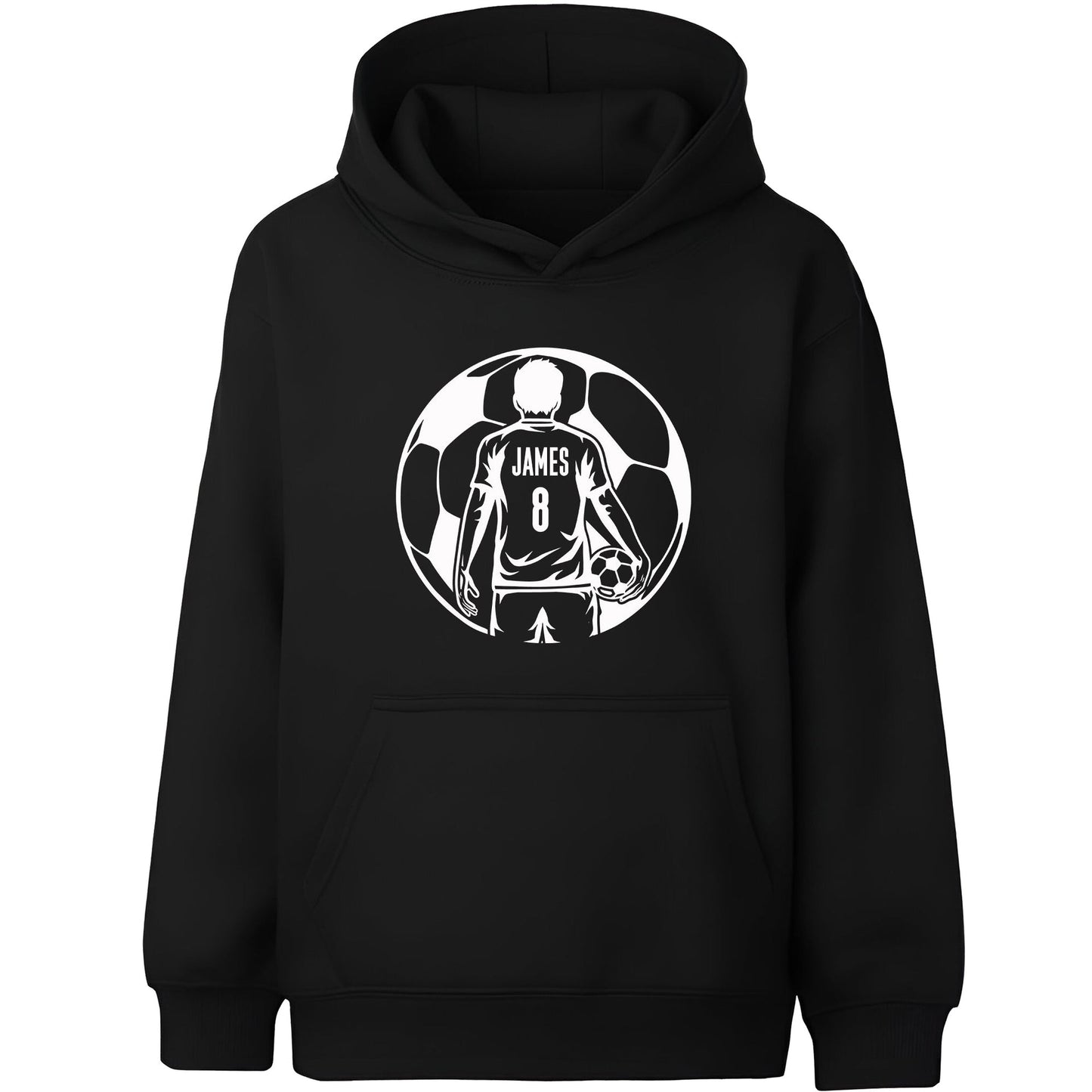 Sweat à capuche football – Fringoo football noir for Boys Cotton Rich Soft Hooded – football Ball noir