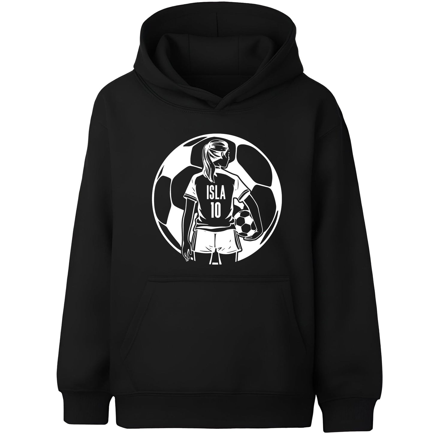 Fringoo football Sweat à capuche noir fille Cotton Rich Soft Hooded Sweatshirt- football Ball fille noir