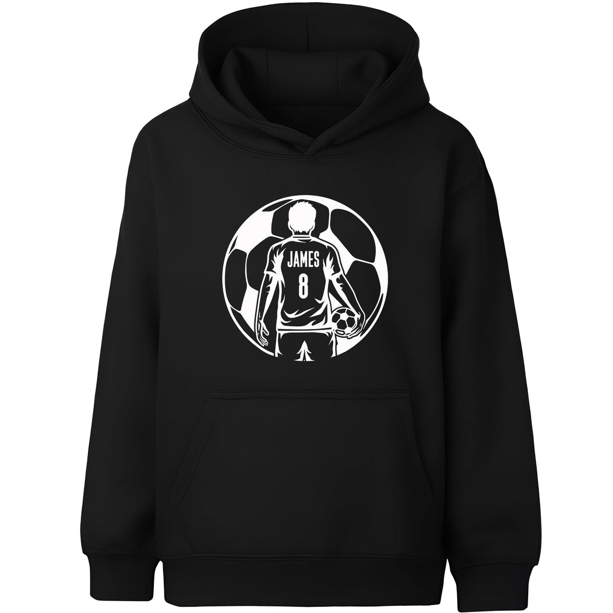 Fußball-Kapuzenpullover – Fringoo Fußball schwarz für Jungen, Baumwollreich, weich, mit Kapuze – Fußball schwarz