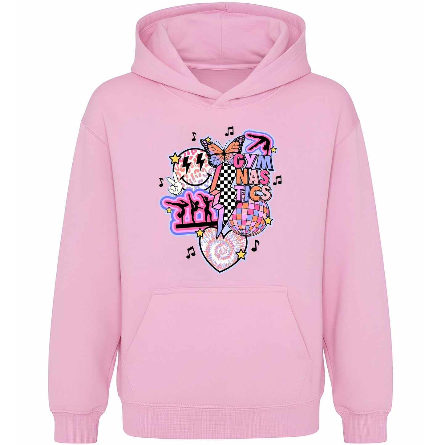 Fringoo Gymnastic Sweat à capuche for enfant Cotton Rich Soft Hooded Sweatshirt- Gymnastic Vibes-rose