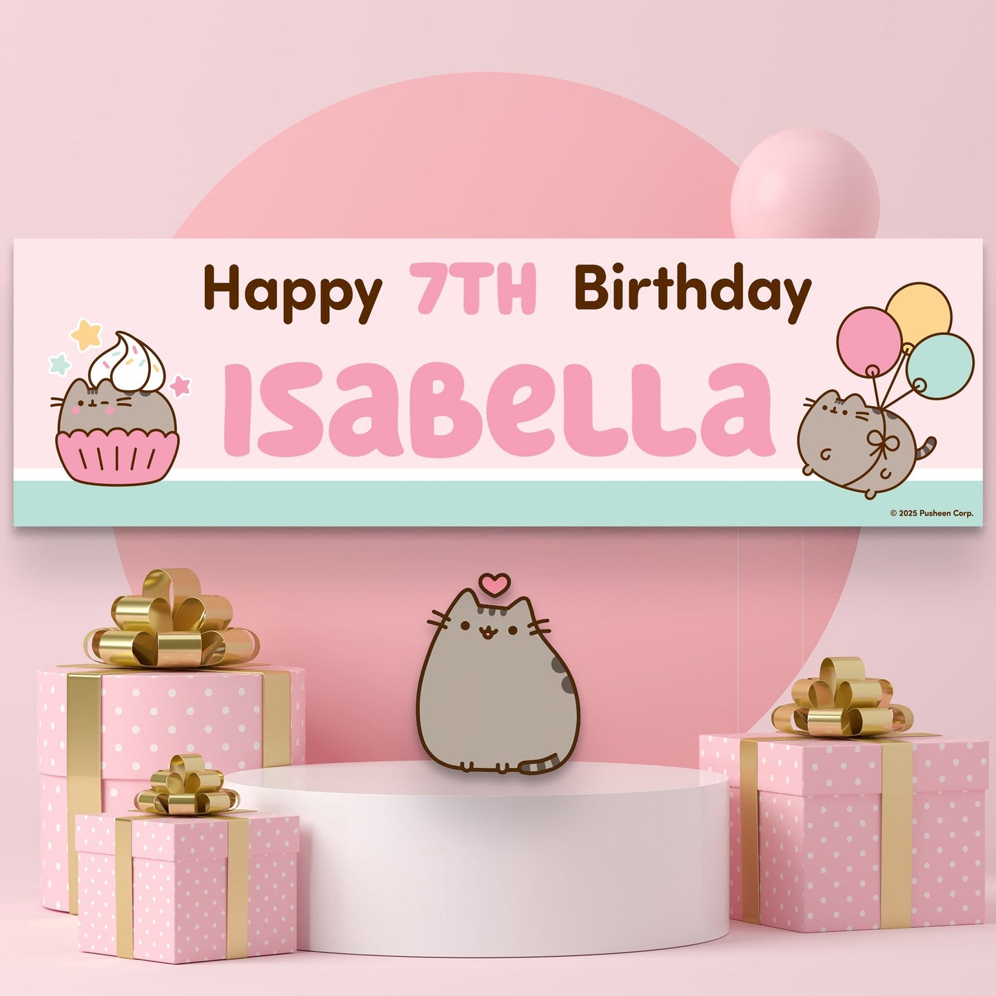 Pusheen Birthday Banner for enfant