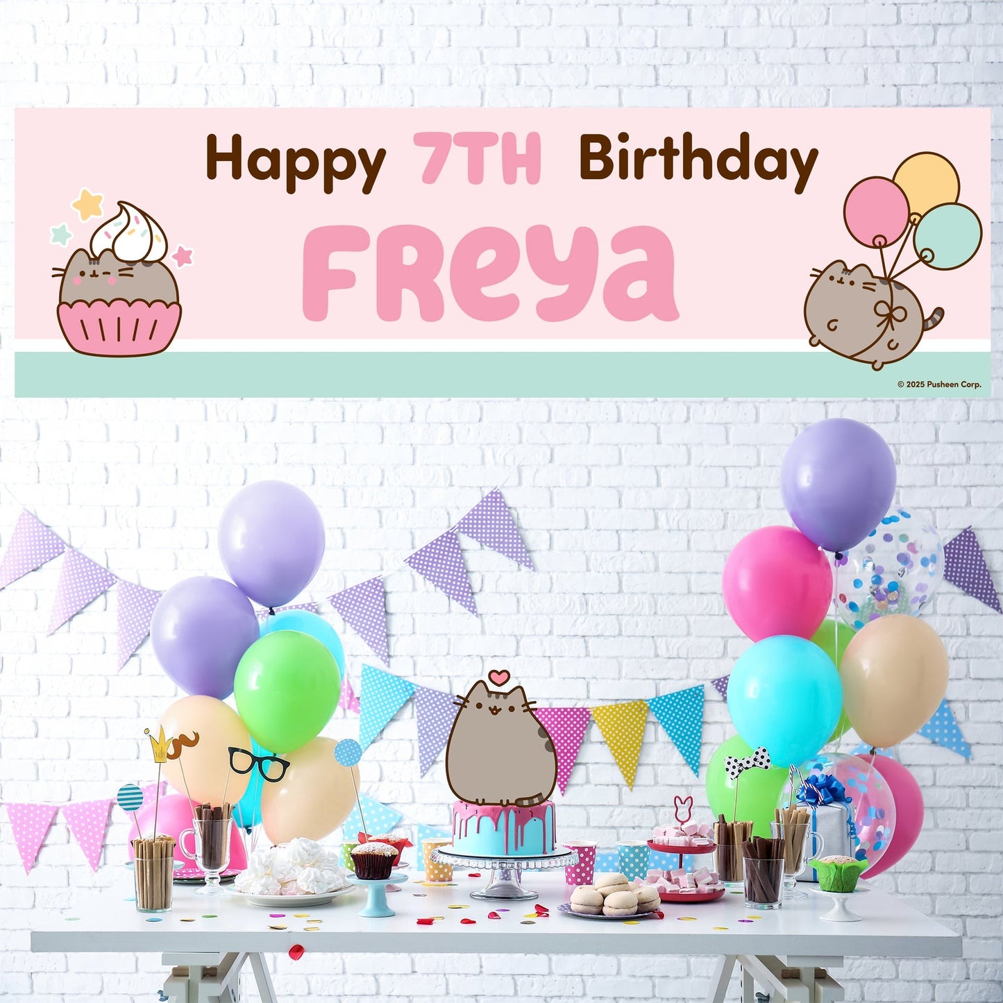 Pusheen Birthday Banner for enfant