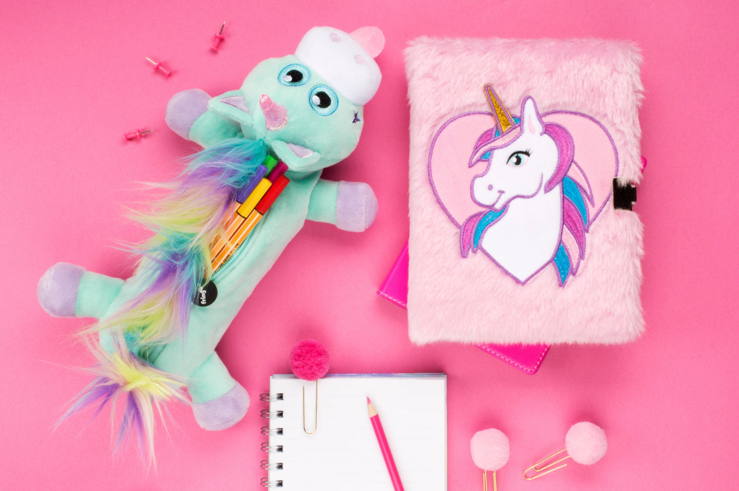 Arc-en-ciel licorne menthe Trousse scolaire