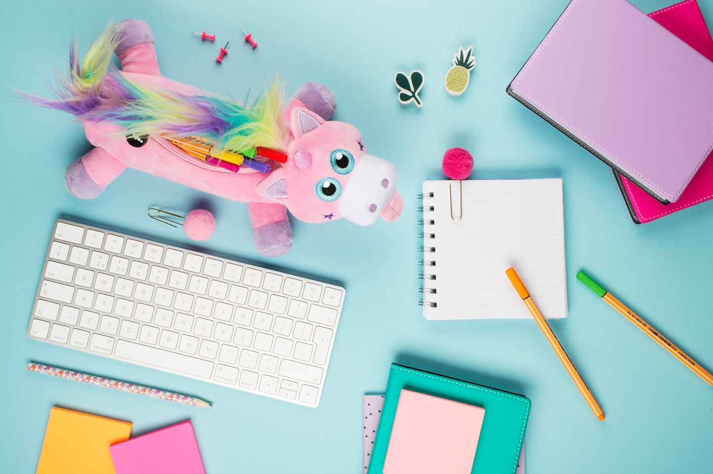 Arc-en-ciel licorne rose Trousse scolaire