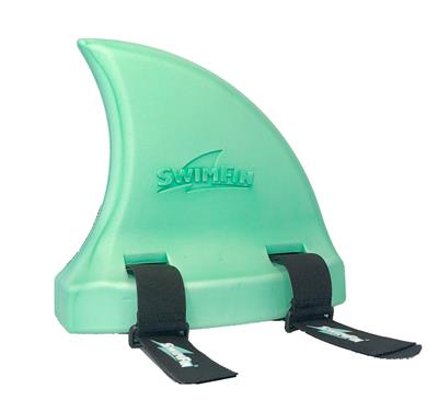 SwimFin: AILERON DE REQUIN Menthe 26x12x25cm, développe une position de nage naturelle, neoprène, avec carte, max. 30kg, 3-6 ans