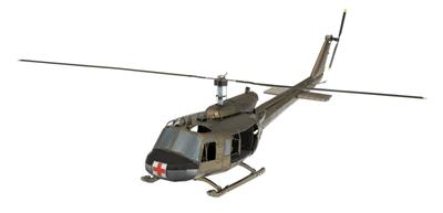 MetalEarth Aviation: UH-1 HUEY 19,81x12,19x5,84cm, maquette 3D en métal avec 2.25 feuilles, sur carte 12x17cm, 14+