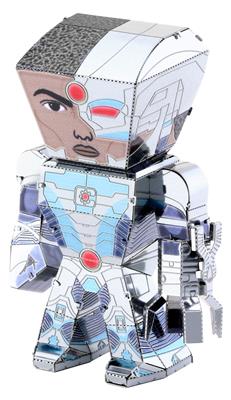 MetalEarth LEGENDS: JUSTICE LEAGUE/CYBORG, maquette 3D en métal avec 1 feuille multicolore, sur carte 12x17cm, 14+