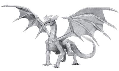 MetalEarth: PREMIUM SERIES - STEEL DRAGON 30x12,5x17,8cm, maquette 3D en métal avec 3,5 feuilles, en boîte 13,5x22x2cm, 14+