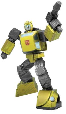 MetalEarth: TRANSFORMERS/BUMBLEBEE 8,5x8,2x9,5cm, maquette 3D en métal avec 3 feuilles, sur carte 12x17cm, 14+