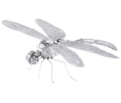 MetalEarth Insectes: LIBELLULE 10.8x9.11x2.97cm, maquette 3D en métal avec 1 feuille, sur carte 12x17cm, 14+