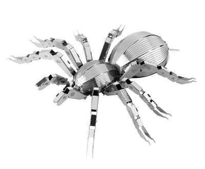 MetalEarth Insectes: TARENTULE 6.93x8.52x1.78cm, maquette 3D en métal avec 1 feuille, sur carte 12x17cm, 14+