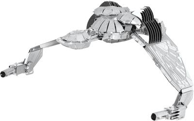 MetalEarth: STAR TREK/BIRD OF PREY 10.5x7.6x4.3cm, maquette 3D en métal avec 2 feuilles, sur carte 12x17cm, 14+