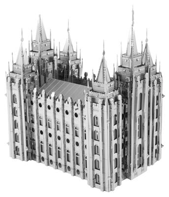 MetalEarth: ICONX - TEMPLE DE SALT LAKE CITY 7,4x6,1x9,1cm, maquette 3D en métal avec 2.5 feuilles, en boîte 13,5x22x2cm, 14+