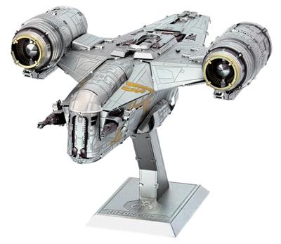 MetalEarth: ICONX - STAR WARS Le Mandalorien / RAZOR CREST 14x9.2x7.8cm, maquette 3D en métal avec 2,6 feuilles multicolorées, en boîte 13,5x22x2cm, 14+